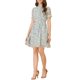 thumbnail image 1 of INSPIRE CHIC Vestido de Chifón con Ropa de Flores y Volantes de Manga Corta Puff XS Azul Claro, 1 of 8