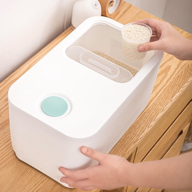 Caja de almacenamiento de grano Párapulos herméticos prueba de humedad Pull DISEÑO pLIMENTACIÓN de 10 kg Baoblaze Caja de almacenamiento de grano