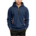 thumbnail image 3 of Frnrwgo Boys Hoodie 5-15Y Fleece Lined Half Zip Heavyweight Pullover Sweatshirt for Fall Winter, 3 of 10