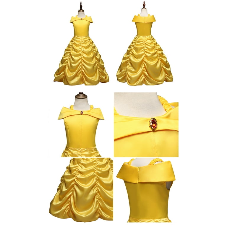 Girls' Princess Dress, cosplay Party Clothing Beauty and Beast, Frozen ,tangled Bell 120cm