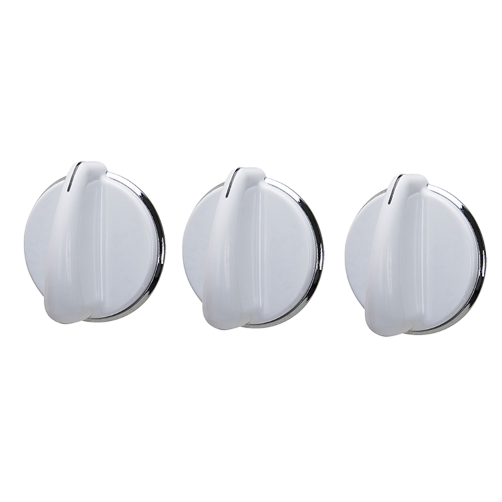 3 Washer Knob for GE 175D3296P001 White Silver Knob