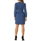 thumbnail image 3 of Camisa de mezclilla INSPIRE CHIC con botones 2023, vestido de cuello con cinturón y bolsillos M azul, 3 of 6