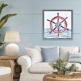 thumbnail image 2 of Stupell Industries Brushed Nautical Helm Gray Framed Floater Canvas Wall Art design by Paul Brent, 25 x 25, 2 of 9