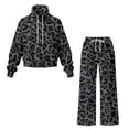 thumbnail image 4 of Xoenoiee Black Leopard Print Women's 2 Piece Sets Sweatshirt Casual Travel Outfits Lounge Wide Leg Tracksuit Cozy Sweatsuits Fashion 2026, M, 4 of 7