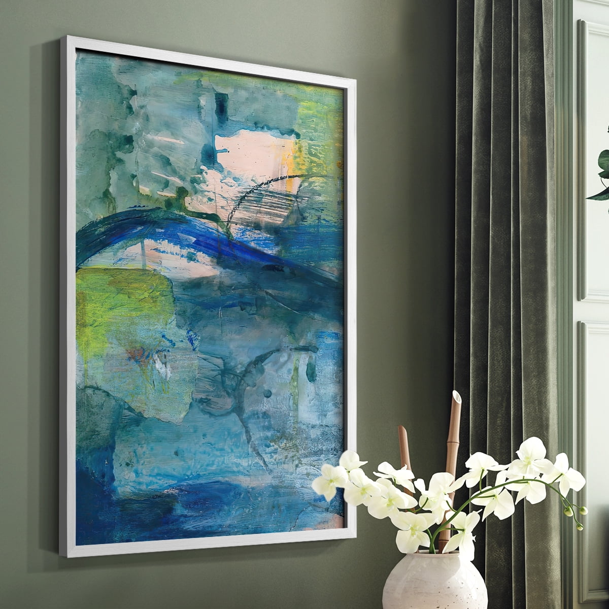 Spring Winds VIII in White Solid Wood 8 x 10 Framed Print
