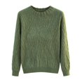 thumbnail image 4 of Women's Ribbed Stripe Knit Sweater, Crew Neck Short Sleeve Pullover Top with Textured Pattern, ​​2025 Spring and Summer​​ Fashion Casual Blouse, Soft Comfortable Base Layer for Daily Wear Green L, 4 of 4