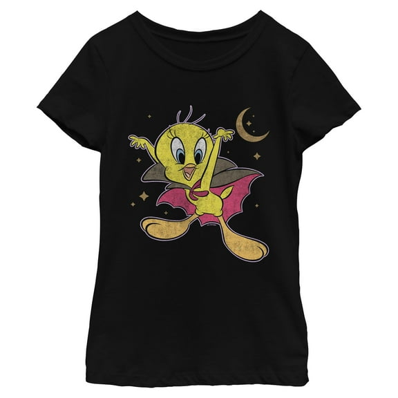 Girls Looney Tunes Mythical Dracula Cape Tweety T Shirt