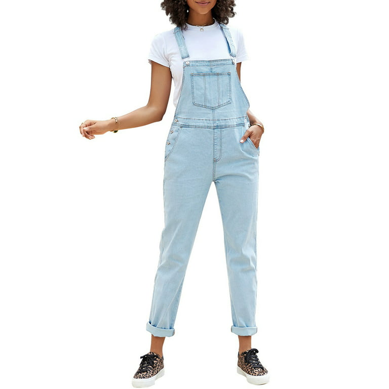 Women's Casual Ripped Denim Bib Overalls Stretch Jeans Pants Jumpsuits –  Lookbook Store