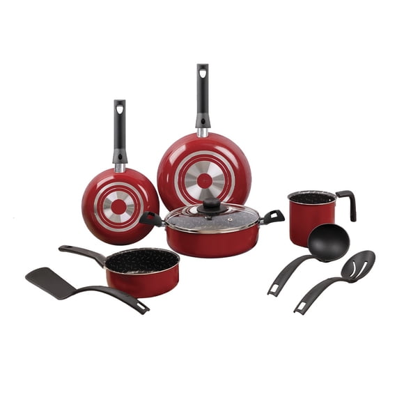 Batería de Cocina Ekco Trends Aluminio con Antiadherente 9 Piezas – Rojo