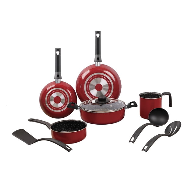 Batería de Cocina Ekco Trends Aluminio con Antiadherente 9 Piezas – Rojo