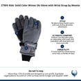 thumbnail image 5 of CTM Kids' Solid Color Winter Ski Glove with Wrist Strap by Wootie, 5 of 5