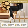 thumbnail image 4 of Gymax Set of 4 18'' Stacking Stool Round Dining Chair Backless Wood Home Decor White, 4 of 6