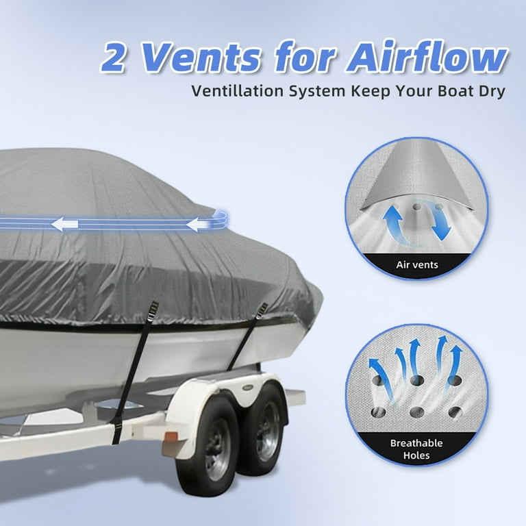 Waterproof Boat Cover, 17'-19' Trailerable Boat Cover, Beam Width