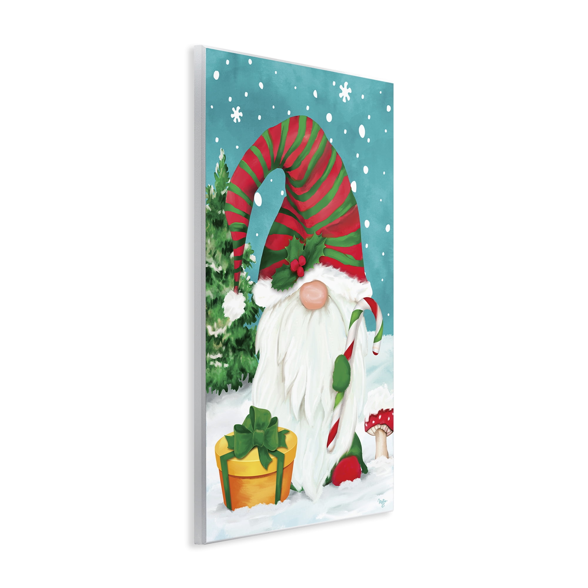 Stupell Industries Holiday Elf & Gifts Holiday Painting Unframed Art Print Wall Art, 10 x 15
