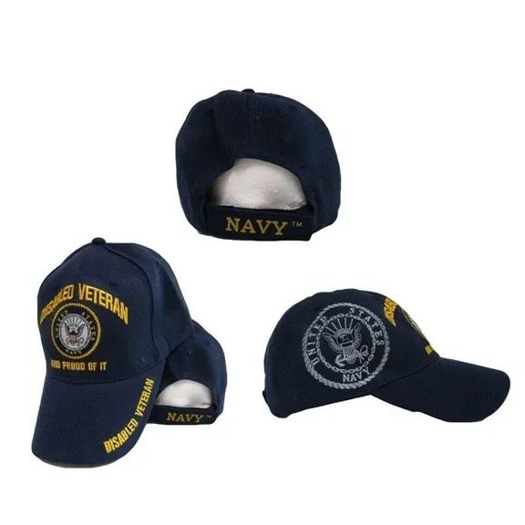 Disabled Navy Veteran Embroidered baseball cap BLUE Licensed