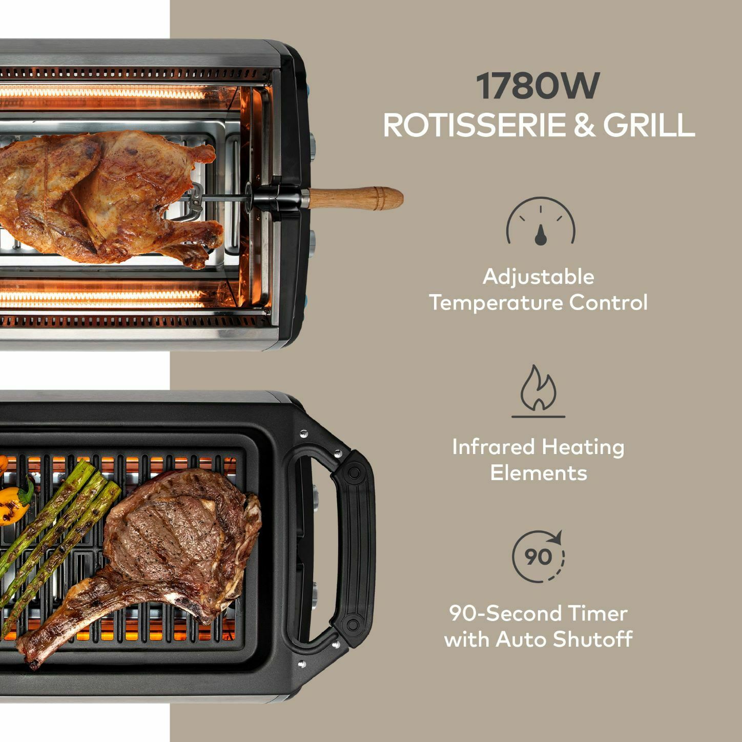 ChefWave Sosaku Smokeless Infrared Rotisserie Indoor Tabletop Grill - image 2 of 17