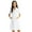 White, variant on TiaoBug Women's Lapel Collar Short Sleeve Button Front Hospital Nurse Scrubs Dress Pink X-Large