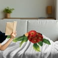 thumbnail image 3 of Letter E Soft Flannel Fleece Blanket, Alphabet with Euphorbia Milii Crown of Thorns Flower with Green Leaves, Cozy Plush for Indoor and Outdoor Use, 50" x 60", Vermilion Green Black, by Ambesonne, 3 of 5