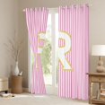 thumbnail image 3 of Feelyou Girly Monogrammed R Blackout Curtains Set of 2 (52x84 Each) for Kids, Chic Abstract Stripes Window Curtains, Initial Letter Theme Curtains and Drapes, Window Curtains Decor, 3 of 6