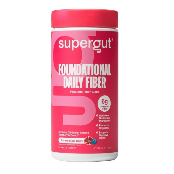 Supergut GLP-1 Daily Support Pomegranate Berry Prebiotic Fiber Blend for Metabolism Support & Digestive Health, 6oz, 18 Servings