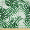 thumbnail image 2 of Ambesonne Leaf Fabric by the Yard Microfiber, Palm Mango Banana Tree, 3 Yards, Forest Green, 2 of 2