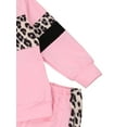 thumbnail image 3 of Bagilaanoe Toddler Baby Girl Long Pants Set Leopard Print Long Sleeve Sweatshirt Pullover Tops + Sweatpants 1T 2T 3T 4T 5T 6T Kids Casual Sweatsuits, 3 of 7