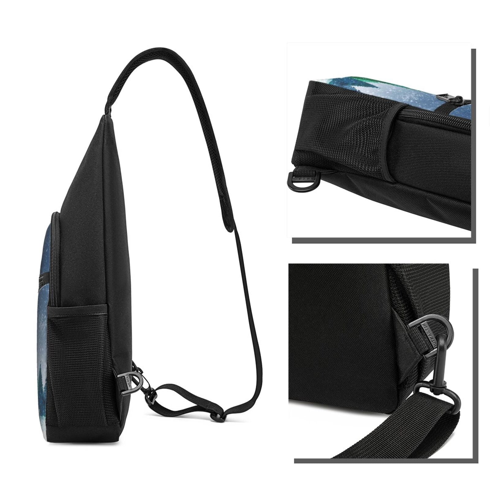 Xecao's Christmas Trees Print Sling Bag: A Versatile Chest, Shoulder, and Crossbody Backpack for Casual Days Out, Perfect for Both Men and Women