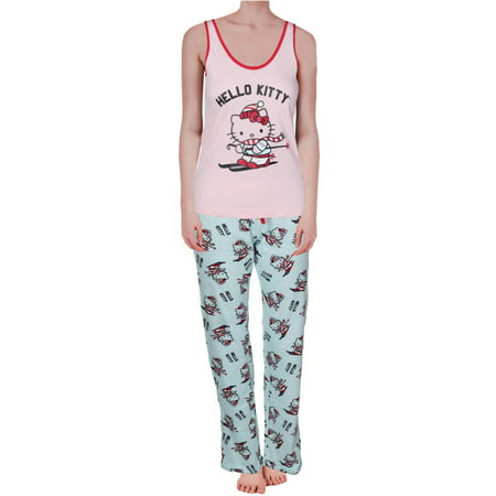 Hello Kitty Womens Juniors Hits The Slopes 3PC Printed Pajama Set