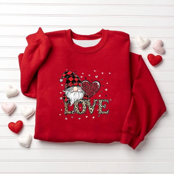 CYRBOKO Girls Graphic Sweatshirts, Party Pullover Long Sleeve Valentine's Day Kid's Tops Red Size 3-4 T