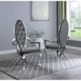 thumbnail image 5 of Marble Mixed Dining Set with Silver Stainless Steel and Gray Velvet Chairs, 5 of 5
