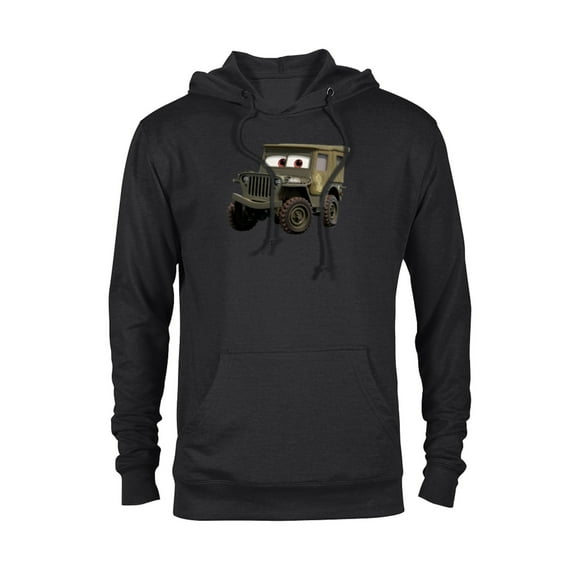Disney PIXAR Cars Sarge 1942 Jeep Veteran’s Day - Pullover Hoodie for Adults - Customized-Black