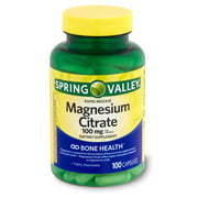 Spring Valley Rapid-Release Magnesium Citrate Dietary Supplement, 100 mg, 100 count