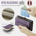 thumbnail image 3 of ShieldFlex For Galaxy A56 5G Case Wallet with RFID Blocking Card Holder for Women and Men, PU Leather Magnetic Snap Flip Zipper Strap Wallet Phone Case for Samsung Galaxy A56 5G, Purple, 3 of 8