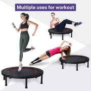 FAIZHI Foldable Mini Trampoline, 40 Rebounder Trampoline for Adults, Indoor Fitness Trampoline Exercise Workout Rebounder with Durable Bungees Outdoor/Garden
