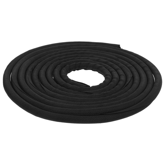 YOSADIER Black Flexible Cable Protector Sleeve Split Loom Tubing for Pet Chew Resistant Cord