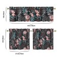 thumbnail image 6 of Kitchen Curtains 24 Inch Short - 3 Panel Set, Vintage Floral Butterfly Bee Botanical Print, Rod Pocket Window Curtain for Farmhouse, Modern Rustic, Spring Summer Decor, Easy Wash, 6 of 6