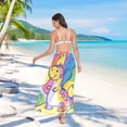 thumbnail image 7 of FORMRS Womens Long Sarong Beach Wrap Semi-Sheer Bikini Skirt Bathing Swimsuit Cover Up, Vibrant Dinosaur, 7 of 7