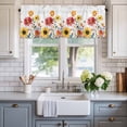 thumbnail image 2 of Spring Flower Floral Valances for Windows Red Yellow Daisy Rustic Plant Botanical Rod Pocket Curtain Valance Window Treatment Short Curtains for Kitchen Living Room, 60"x18", 2 of 9