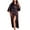 Black Red, variant on Women's Long Bath Robe Floral Chic Billowy Drop Shoulder Light Satin Bridal Bathrobe Printed Loungewear Black Small-X-Large