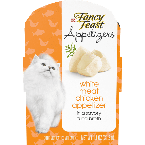 Fancy Feast Broth Wet Cat Food Complement, Appetizers White Meat
