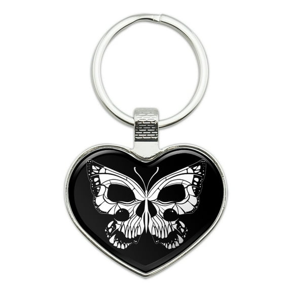 Butterfly Skull Insect Heart Love Metal Keychain Key Chain Ring