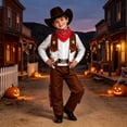 thumbnail image 5 of HAYIMI Kids Cowboy Set, Fringed Vest Pants with Hat Bandana Belt, Boys Western Themed Halloween Role-Play Dress-Up Outfit Clothes Sets, 5 of 8