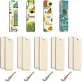 thumbnail image 3 of 100pcs Wooden Diy Bookmark Blank Bookmarks With Ropes Wooden Book Markers Rectangle Thin Hanging Ta, 3 of 5