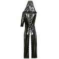 thumbnail image 3 of asdoklhq Women Plus Size Clearance Pants Faux Leather Cloak Cosplay Punk Gothic Dress Lace up Hooded Cape Jumpsuit, 3 of 4