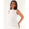 thumbnail image 4 of Women'S Casual Tank Tops Sleeveless Ruched Work Blouse Fitted 2025 Trendy Shirts White L, 4 of 5