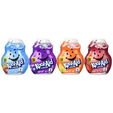 Kool-Aid Liquid Drink Mix 4 Pack (Cherry, Grape, Orange, And Tropical Punch)