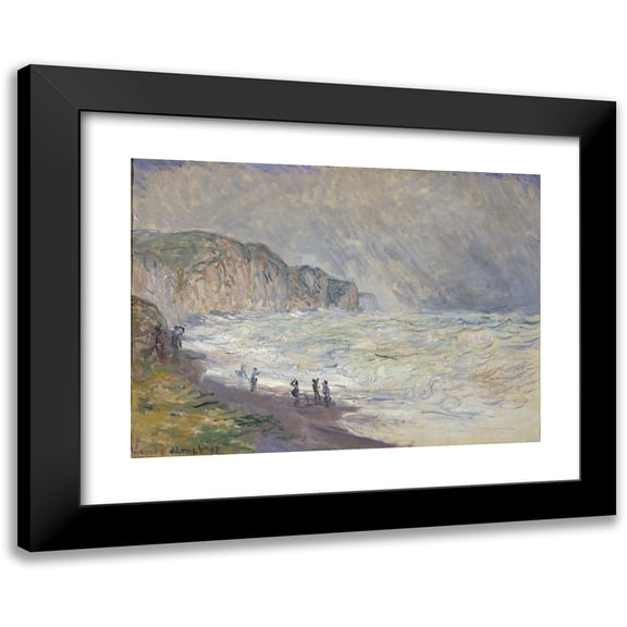 Claude Monet 14x11 Black Modern Framed Museum Art Print Titled - Heavy Sea at Pourville (1897)
