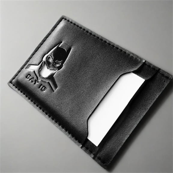 Black Leather Bat Wallet Personalized Hero Mask Design Bat Card Bag Multifunction Man Bat Billfold