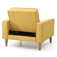 thumbnail image 6 of Glory Furniture Andrews Twill Fabric Convertible Chair in Yellow, 6 of 6