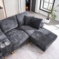 thumbnail image 3 of Canapé Sectionnel en Forme de U en Forme de Nuage, Taille 125,9 Pouces, Tissu chenille, Équipé d'Un Fauteuil Inclinable Simple et d'Un Repose-Pieds Mobile, Canapé Modulaire Moderne, avec une interface USB au Centre, 3 of 4